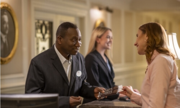 Front desk employee at the Hershey Hotel